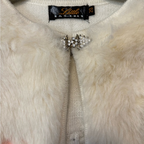 VINTAGE 2 PIECE LACE DRESS AND FUR COAT SZ 4 - Picture 2 of 8